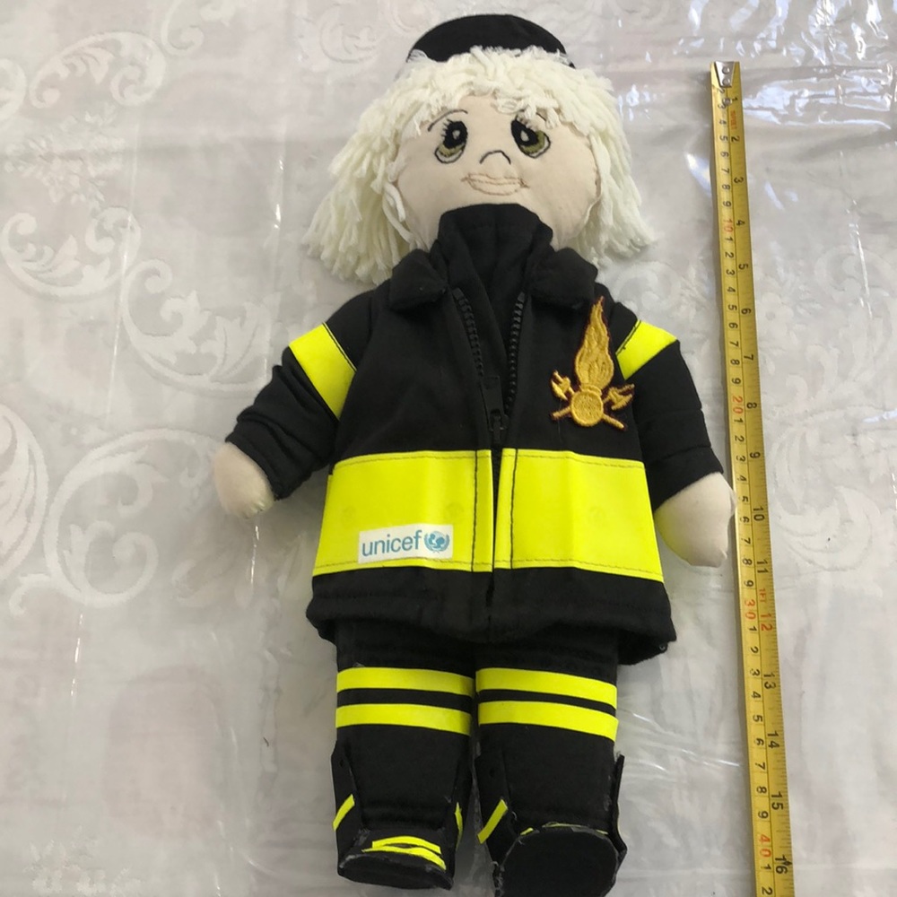 Firefighter Rag Doll Handmade